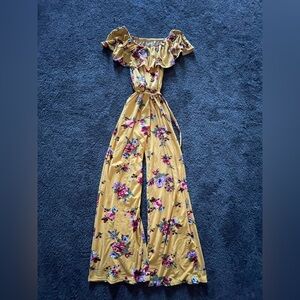Floral Yellow Jumpsuit